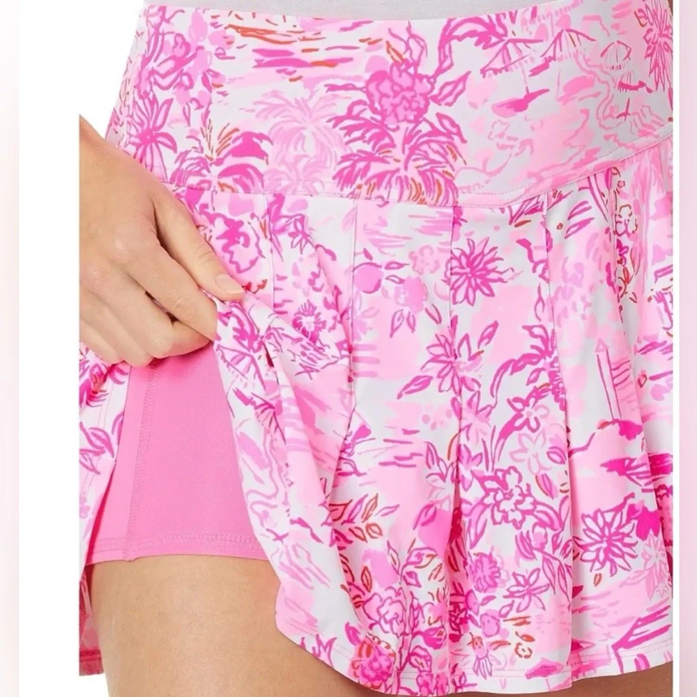 Lilly Pulitzer Pink Floral athletic skort and shirt - Picture 7 of 10